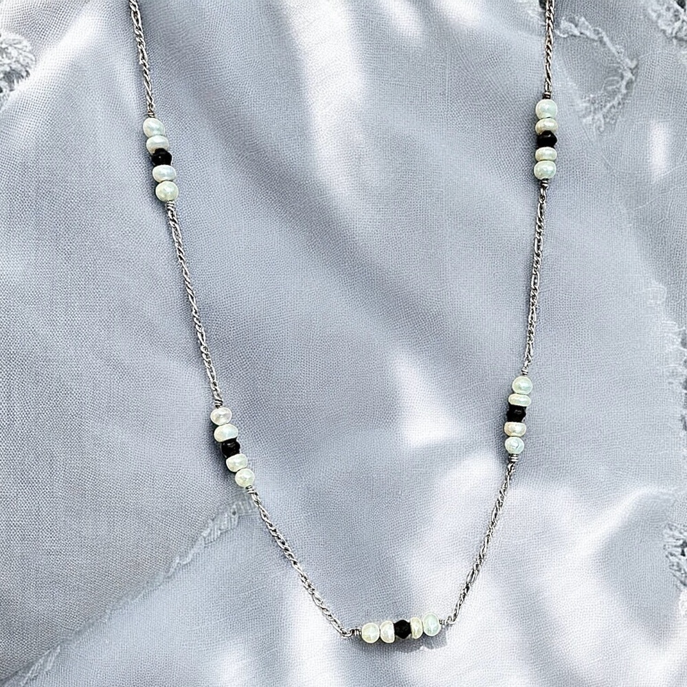 Vintage Pearl Sterling Silver Necklace